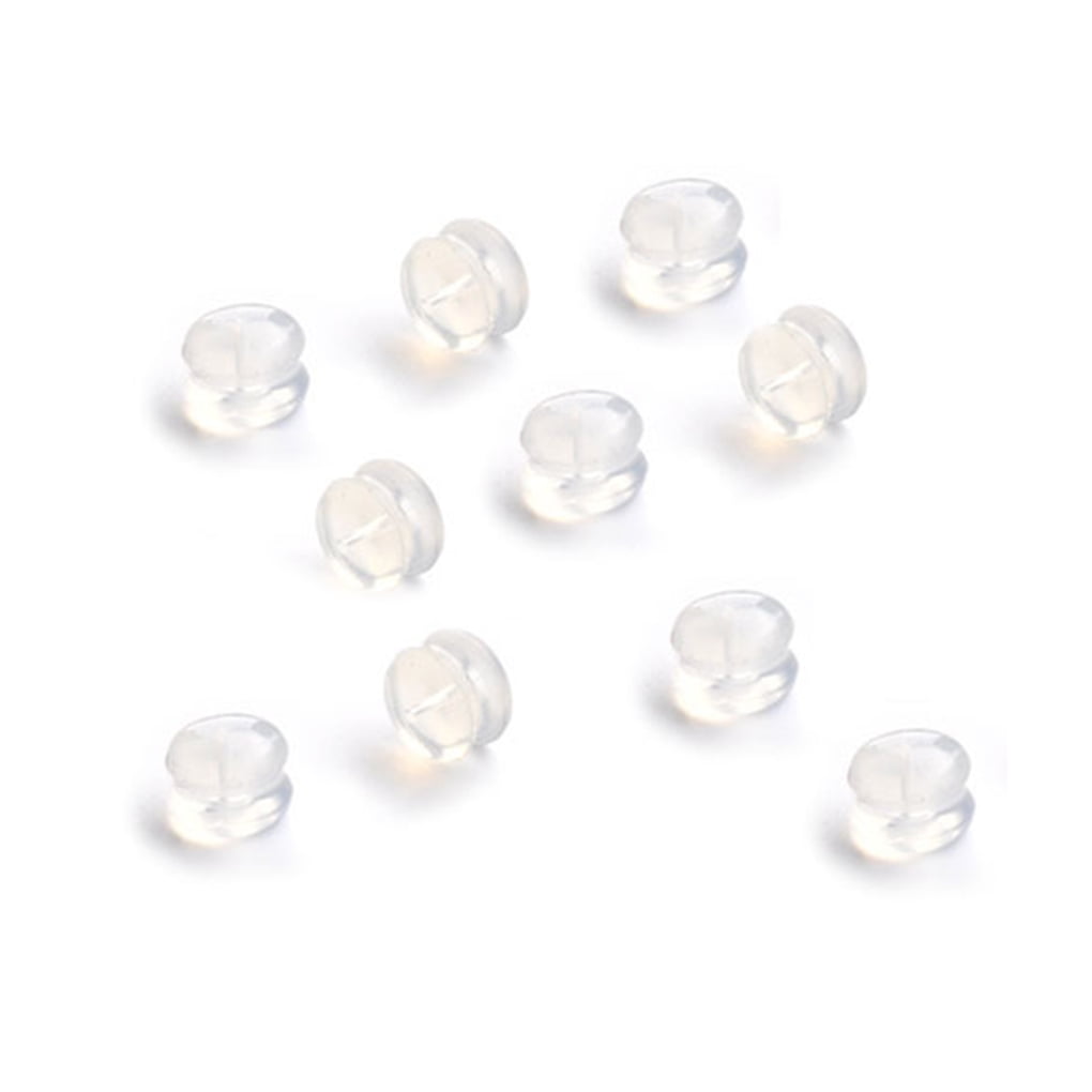 5mm Clear Transparent Plastic Stud Earrings, Hypoallergenic Studs, With  Silicone Back, Acrylic Material Post With Silicone Back. 