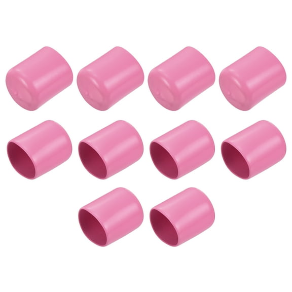 10pcs Rubber End Caps 22mm(7/8") ID Vinyl Round End Cap Cover Screw Thread Protector Pink
