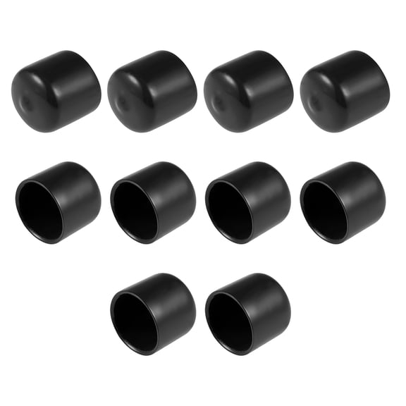 Rubber End Caps Vinyl Round Bolt Cap Cover Screw Thread Protectors, Black 22mm