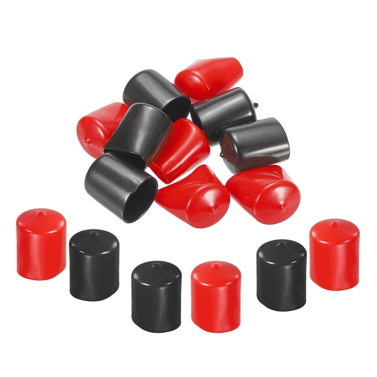 50pcs Black Rubber Caps - 11.5mm ID, Flexible Thread Protectors For Tube Ends & Furniture Legs
