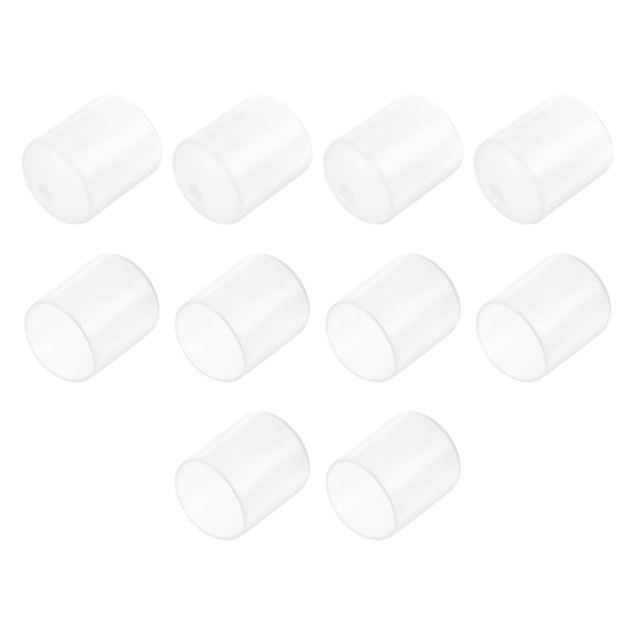 10pcs Rubber End Caps Protective Caps 26mm(1 Inch) ID Vinyl Round End Cap Cover Screw Thread Protectors Clear
