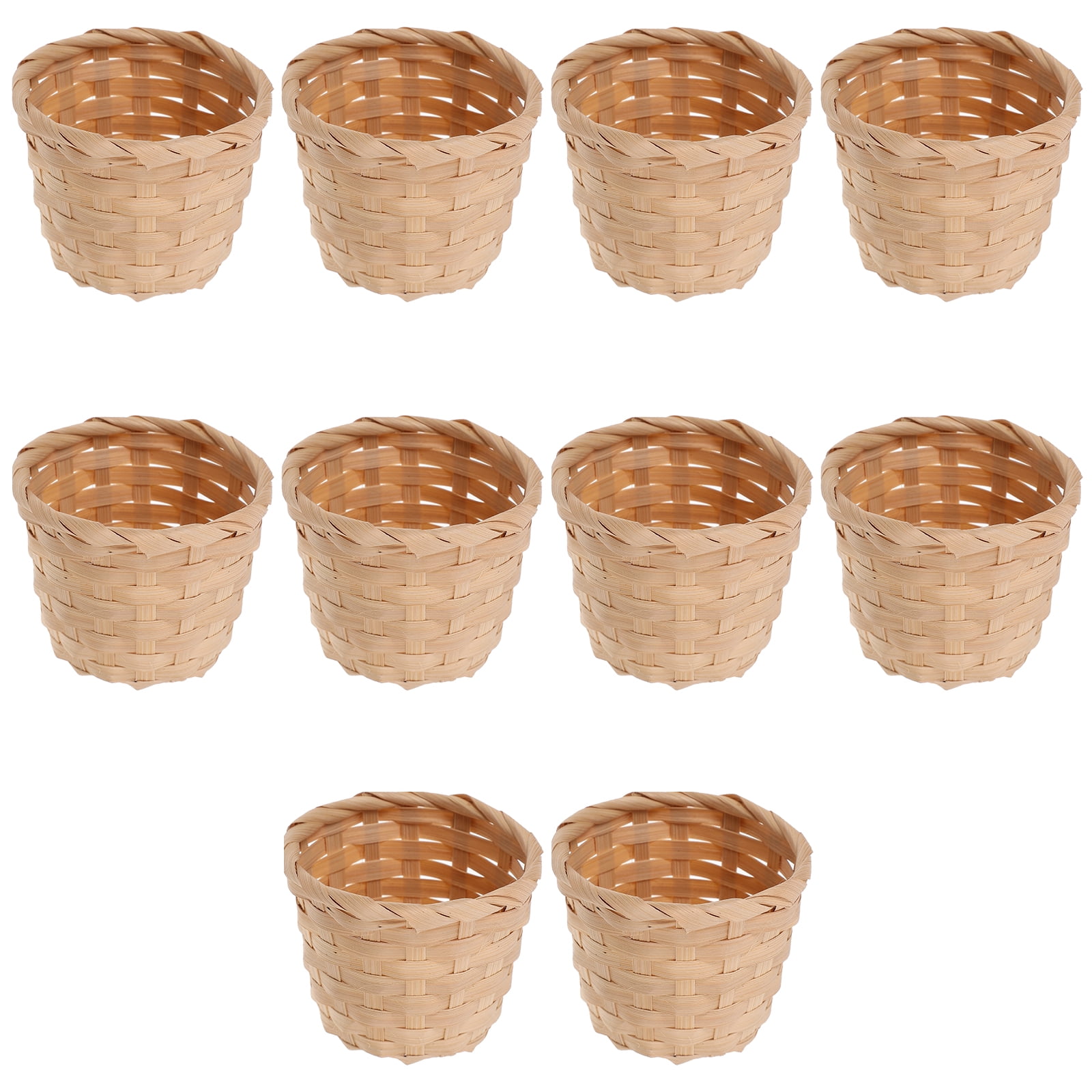10pcs Rural Woven Baskets Fruit Arrangement Baskets Portable Storage Baskets