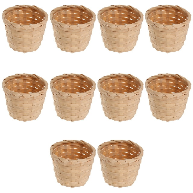 10pcs Rural Woven Baskets Fruit Arrangement Baskets Portable Storage