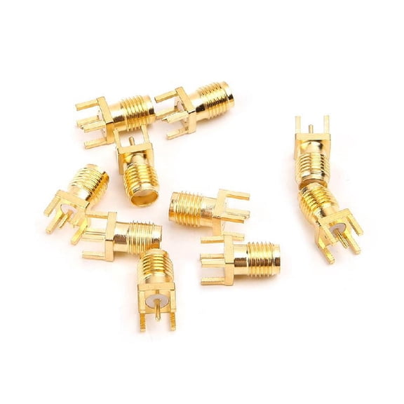 10pcs SMA Female Jack Solder PCB Board Mount RF Connectors Straight Adapter