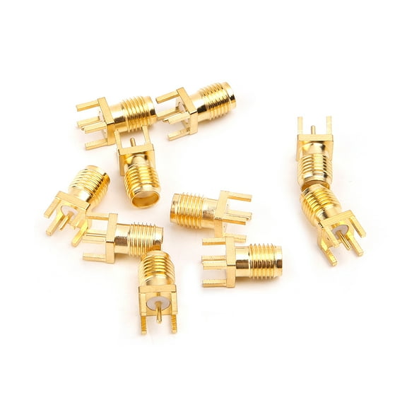 10pcs SMA Female Solder PCB Board Mount RF Connectors Straight Adapter
