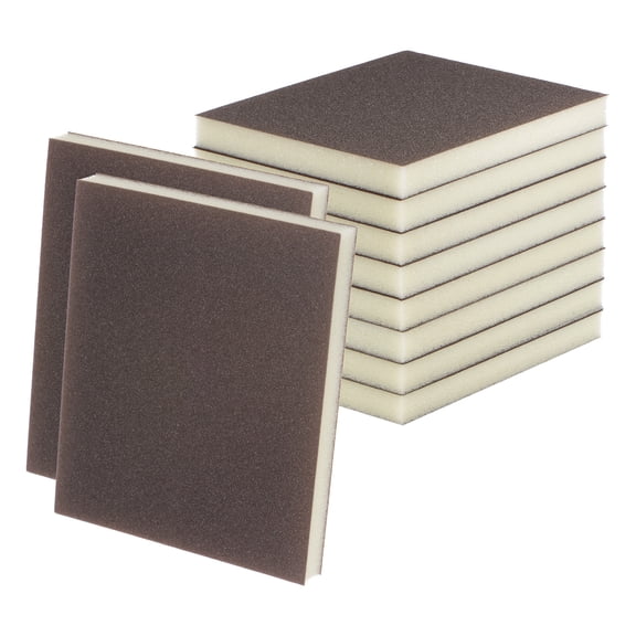 10pcs Sanding Sponge Blocks 500-600 Grits Hand Block, 120x100x12mm, Brown&Yellow