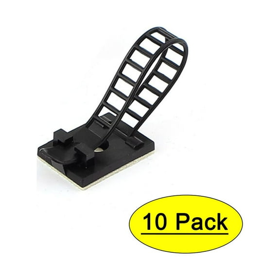 10pcs Self-Adhesive Backed Wire Clips Cable Clamp Adjustable Tie Mount