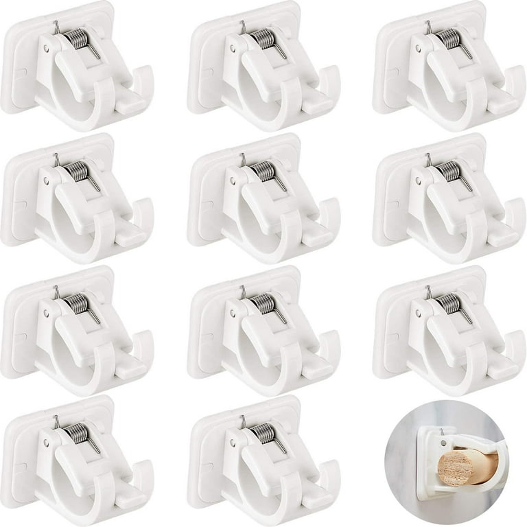 10pcs Self Adhesive Curtain Rod Bracket Holder,No Drill Fixing Rod Holder Curtain Pole Wall Brackets Towel Rod Hooks for Home Bathroom and Hotel Use