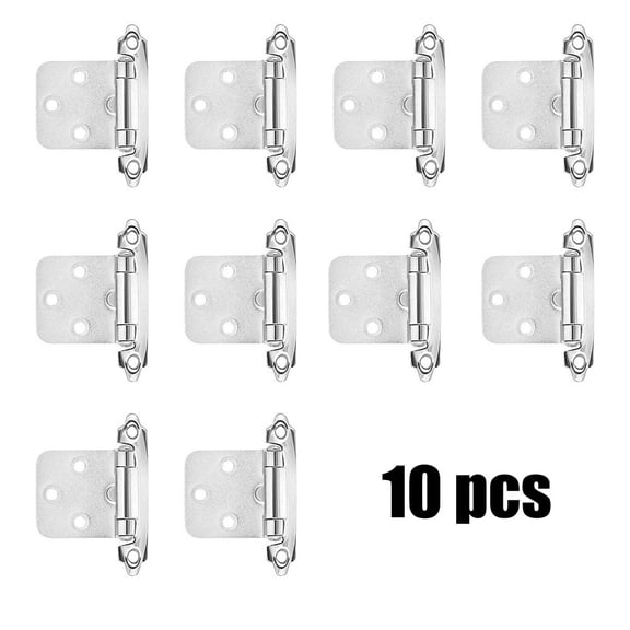 10pcs Self Closing Overlay Flush Cabinet Hinge Door Cupboard Hinges