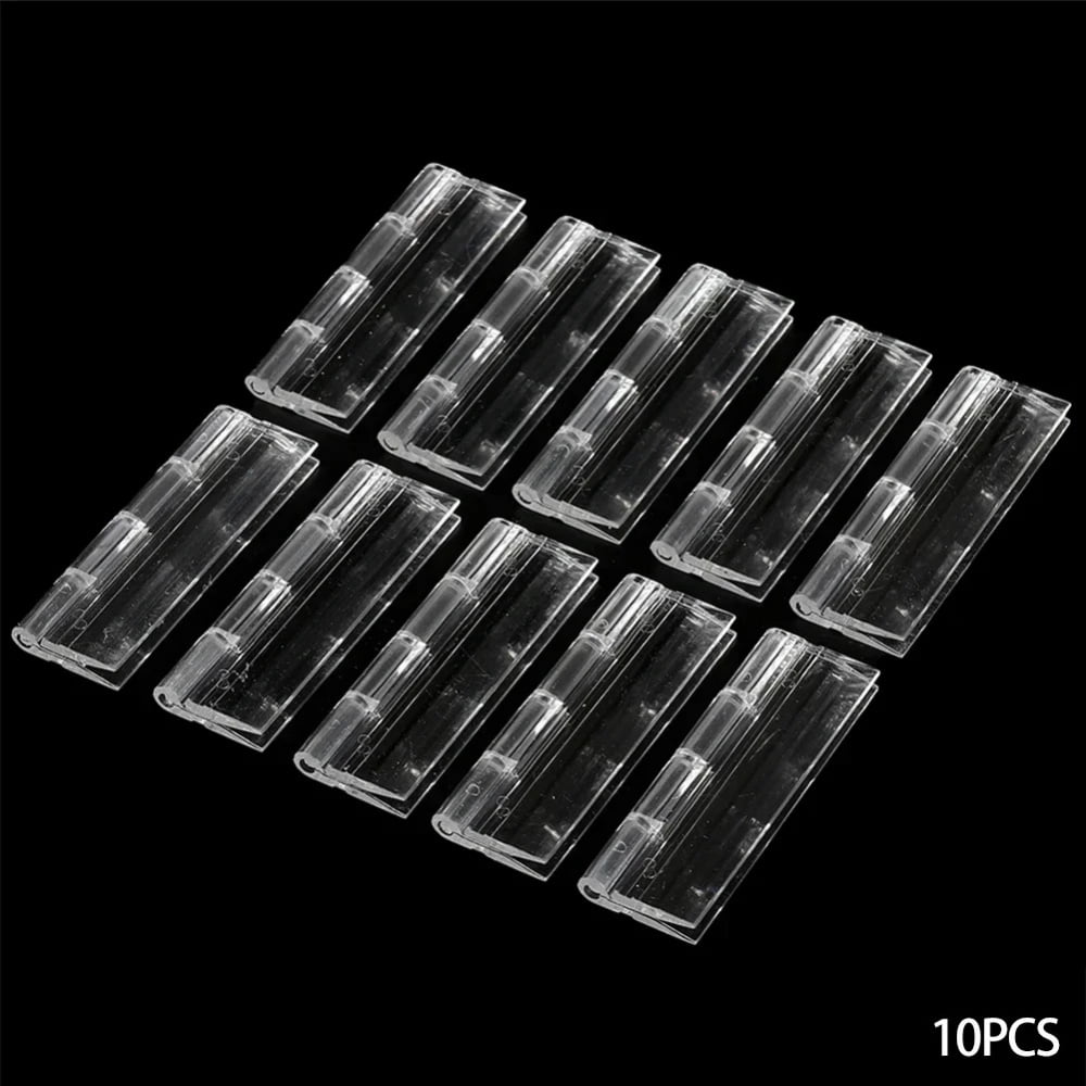 10pcs Self-adhesive Transparent Plastic Folding Hinges Durable Clear ...