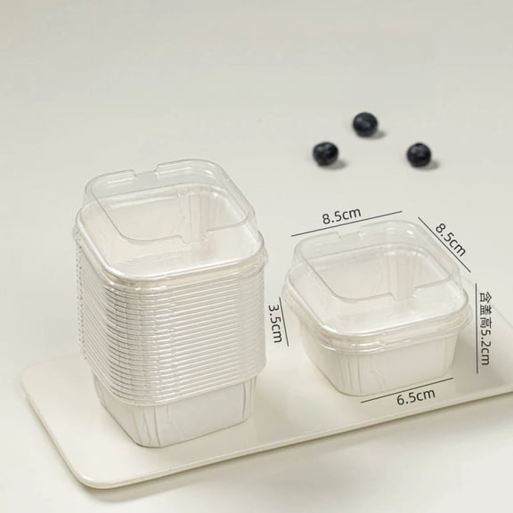 10pcs/Set Cupcake Molds with Lids, Heat-Resistant Square Baking Cups Bread Packaging Boxes for Home, Restaurants, and Bakeries