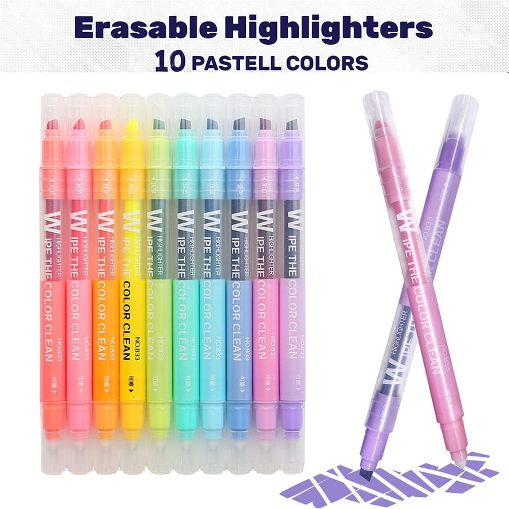 10pcs/Set Magic Color Highlighter Pen Set Dual-Side Fluorescent Erasable  Marker Liner Drawing Art Pen Stationery Office School 