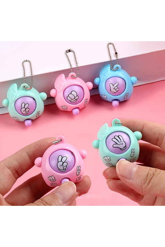 10pcs Set: Mini & Fun Finger-Guessing Game Toys Rock-Paper-Scissors "Guess-The-Egg" Keychains. Perfect for Halloween & Christmas Gifts,And Birthday Party Favors for Boys And Girls (Assorted Colors)