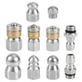 thumbnail image 1 of 10pcs Sewer Jetter Nozzle with 1/4&3/8inch NPT Quick Connectors,Nozzle for Pressure Washer Drain Jet Hose Sewer Cleaning, 1 of 8