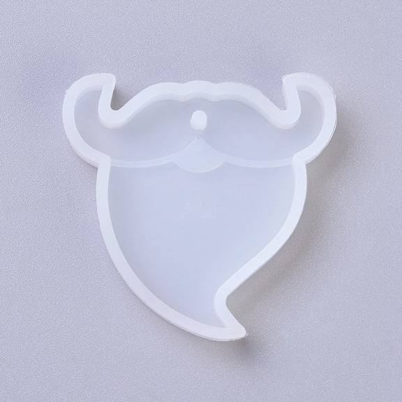 10pcs Silicone Molds Resin Casting Molds For UV Resin Epoxy Resin Jewelry Making Christmas Mustache White 46x48x8mm