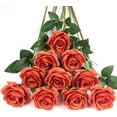 thumbnail image 1 of 10pcs Silk Roses Artificial Flowers Fake Rose for Arrangement Wedding Party Home Decoration (Fuchsia), 1 of 5