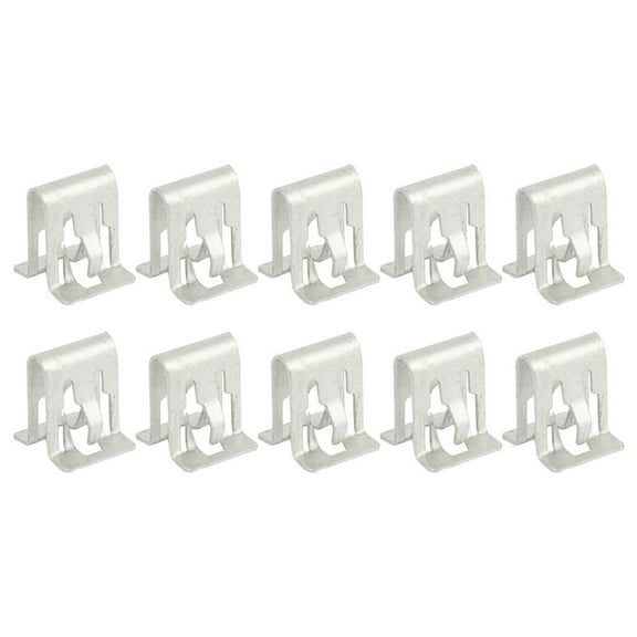 10pcs Silver Tone Metal Fastener Retainer Dash Dashboard Trim Clip for Auto Car