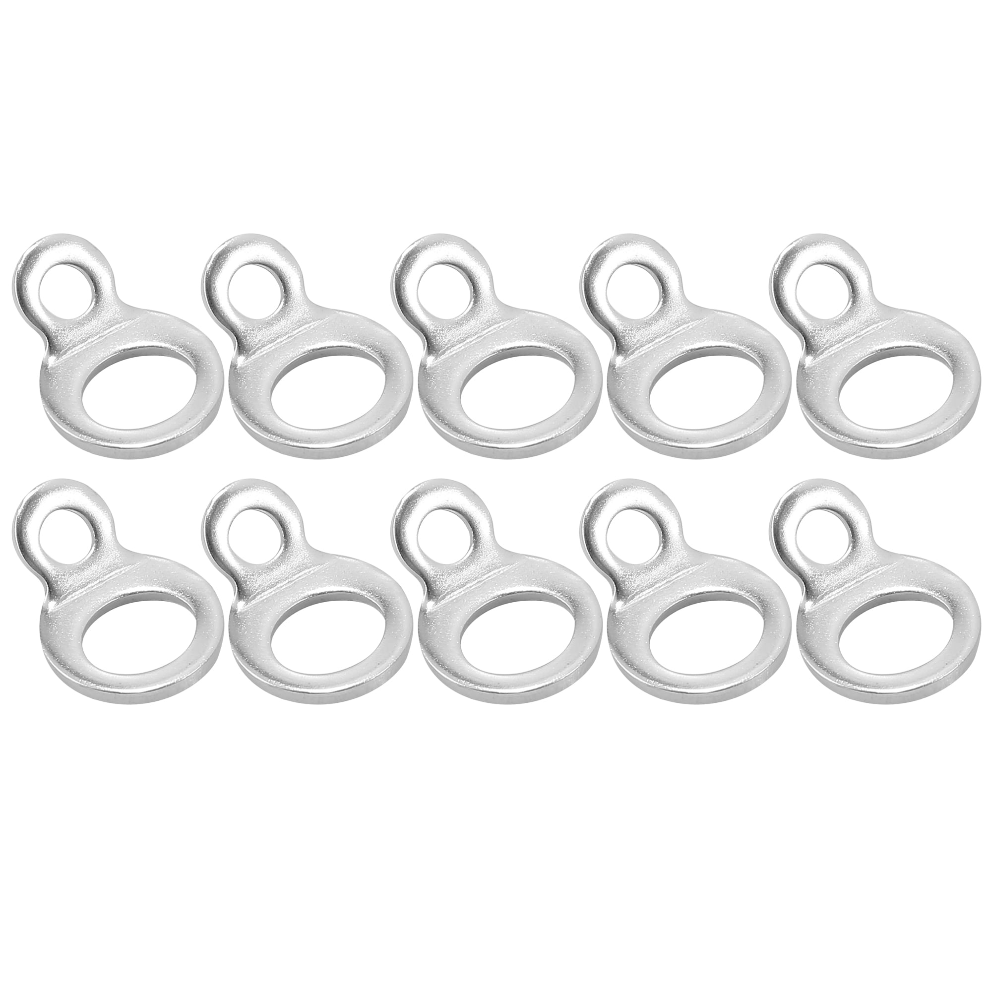 10pcs Silver Tone Stainless Steel Tie Down Hooks Strap Rings for