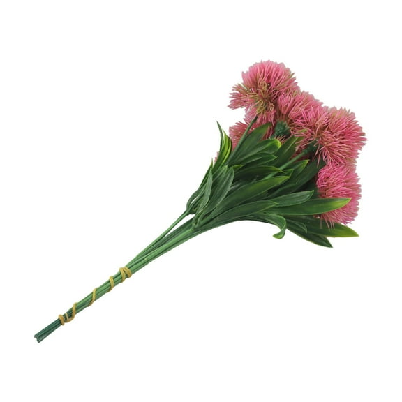 10pcs Simulation Dandelion Plastic Flower Ball Household Bedroom Garden Wedding Desktop DIY Decor Supplies pink Smile Home
