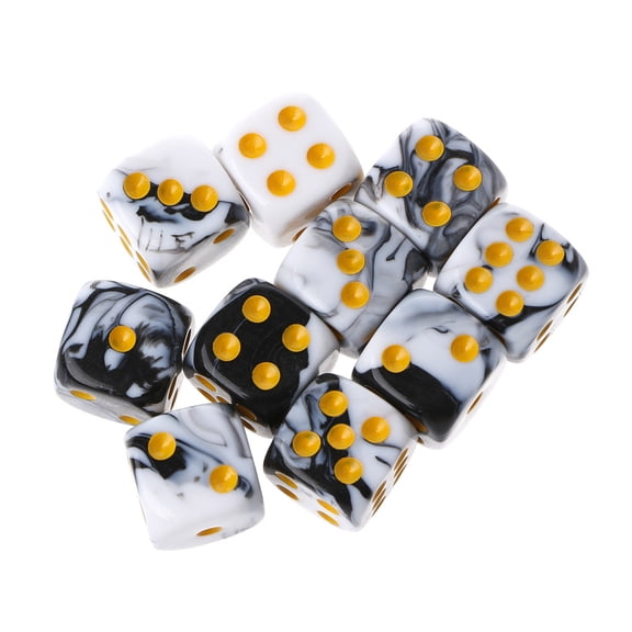 10pcs Six Sided 12mm Transparent Cube Round Corner Portable Table Playing Games