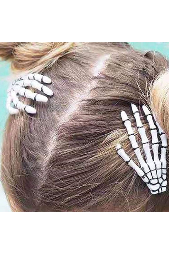 10pcs Skeleton Hair Claws Clips Skull Hand Barrettes Zombie Bone Claw Hair Clip Women Decoration Headpiece Hairpin Cute Valentine's Day Gift