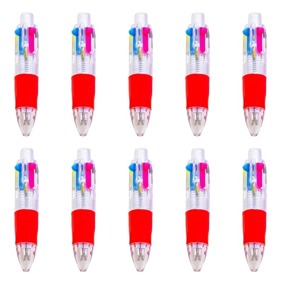 10pcs Small Ballpoint Pen Multicolor Pen 4 in 1 Retractable Ballpoint Pen