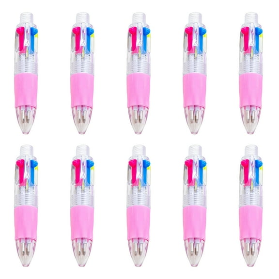 10pcs Small Ballpoint Pen Multicolor Pen 4 in 1 Retractable Ballpoint Pen