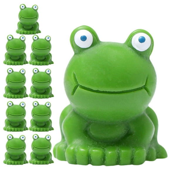 HOMEMAXS 10pcs Green Resin Frogs Mini Figurines for Garden Decoration Waterproof Quality Decor