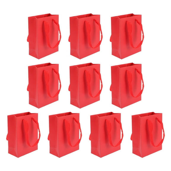 10pcs Small Red Gift Bags Gift Tote Red Bags Paper Bags Red Gift Bags with Handles
