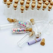 10pcs Small Transparent Glass Bottles With Cork