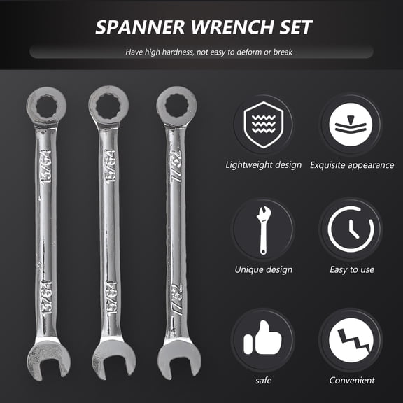 TABLZONE 10-Piece Mini Wrench Set Steel Home Repair Tools Compact Size 3.81 x 0.79 x 0.12 Inches