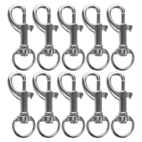 10pcs Clasp Snap Stainless Snap Hook Metal Clasp Swivel Bolt Snaps Hooks Dog Leash Clips Heavy Duty Snap Hooks Replacing Swivel Buckle