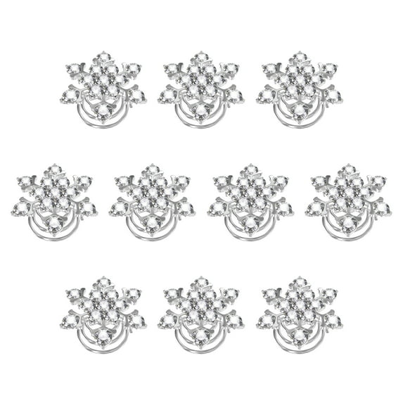 10pcs Snowflake Hair Clips Spiral Women Hair Accessories Christmas Hair Barrettes Rhinestone Hair Clips