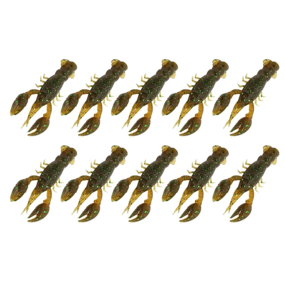 10pcs Soft Fishing Lure, Crawdad Soft Bait, Artificial Silicone Soft Bait, Elastic Flexible Soft Fishing Lure Reusable for Bass Fishing, Outdoor Fishing (A pack of ten)