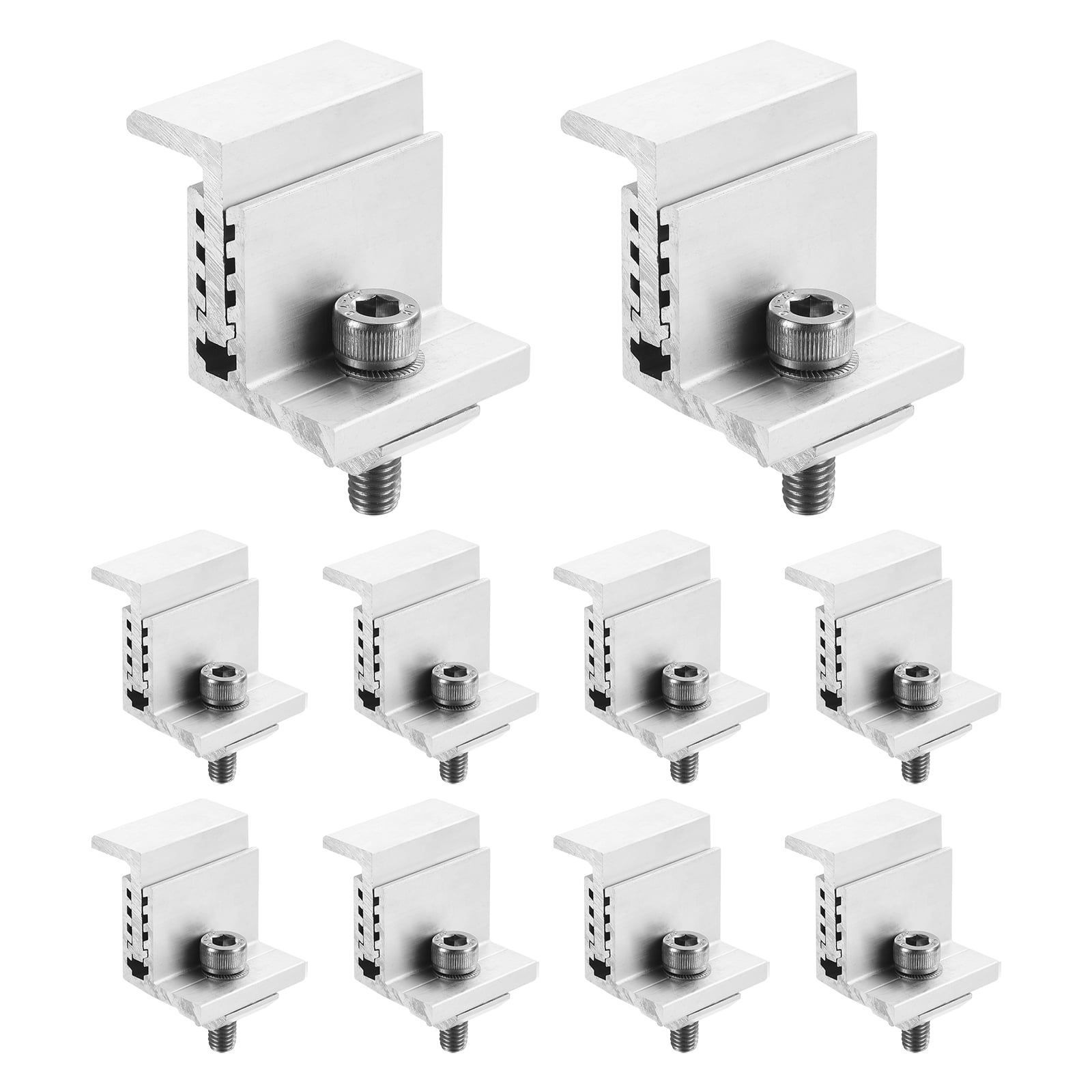 10pcs Solar Panel End Clamp, Aluminum Z Brackets for Solar Panels Solar Mounting Brackets Kit (32-50mm)