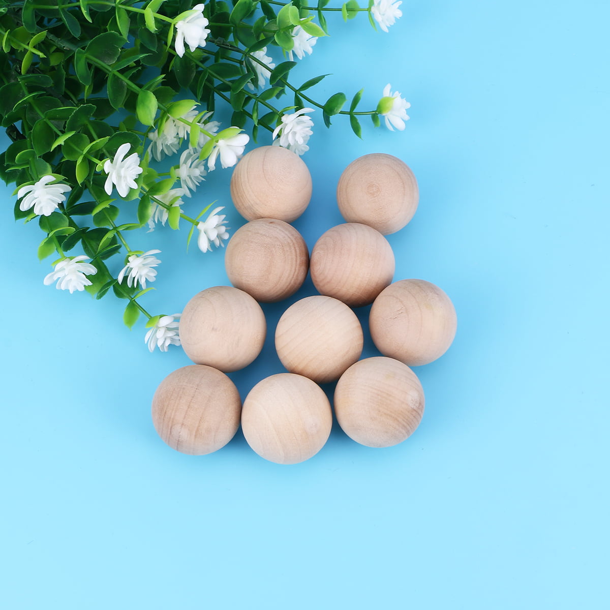 6 Pieces Wooden Balls for Crafts, Mini Round Wooden Balls for DIY Projects and Craft Supplies, 35 mm Diameter