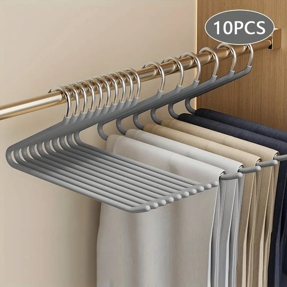 10pcs Space-saving Goose Z-shaped Pants Hanger Durable Metal Material Multi-functional Pant Storage Household Supplies