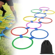 10pcs Speed & Agility Training Rings, EEEkit 16'' Agility Hurdles with Carrying Bag for Agility Footwork Training