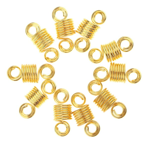 10pcs Spiral Hair Dreadlocks Hair Braiding Dread Locks Set Gold