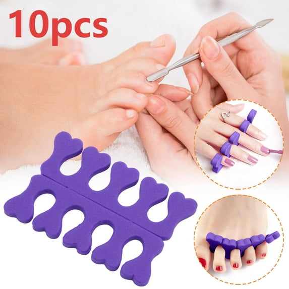 10pcs Sponge Toe Separators Soft Finger Separators Toe Divider Spacer for Polishing Pedicure Manicure Coating Gel Painting Nail Art Beauty Accessories