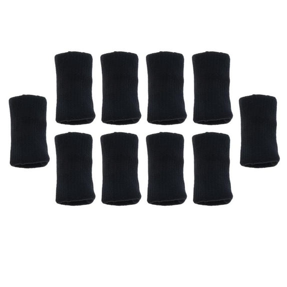 10pcs Sports Finger Brace Sleeves Support Wrap - Hands Injury - Suit For Women Men , Black
