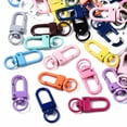 thumbnail image 1 of 10pcs Spray Painted Alloy Swivel Snap Hooks Clasps Cadmium Free & Nickel Free & Lead Free Mixed color 33.5x12.5x5mm Hole: 5x9mm, 1 of 6