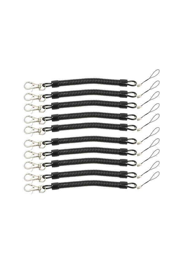 10pcs Spring Coil Cord Stretchable Spring Coil Safety Keychain Anti-lost Hanging Buckle for Outdoor Activities