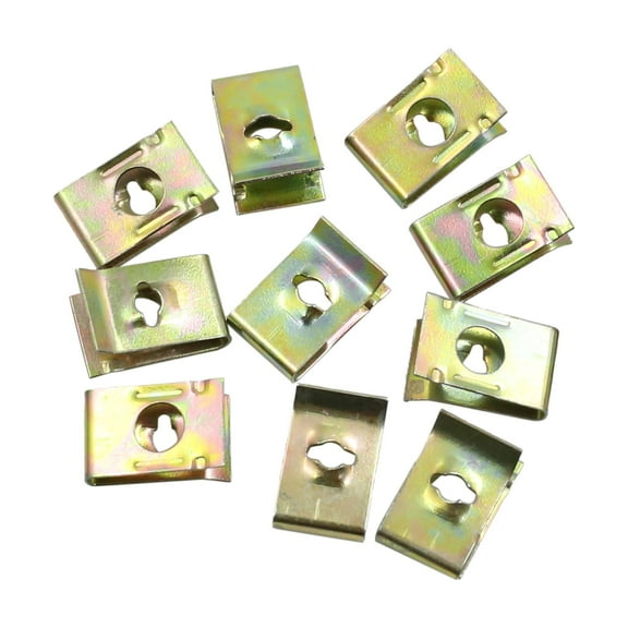 10pcs Spring U-Type Metal Clips Rivet Car Bumper Door Panel Screw Fastener