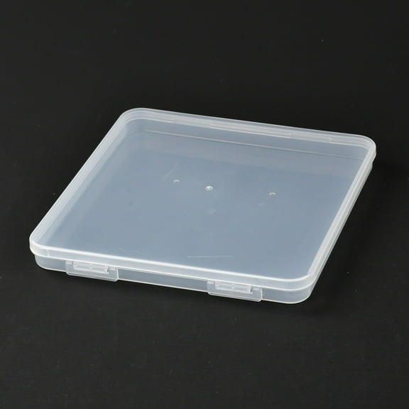 10pcs Square Polypropylene(PP) Plastic boxes Bead Storage Containers with Hinged Lid Clear 16.4x16x1.7cm Inner Diameter: 15.2cm