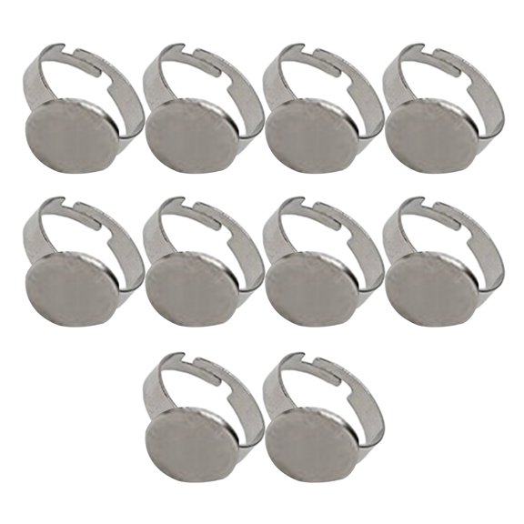 10pcs Stainless Steel Adjustable Rings Platforms For Creative Jewelry Rings Bases Perfect for Handmade Jewelry
