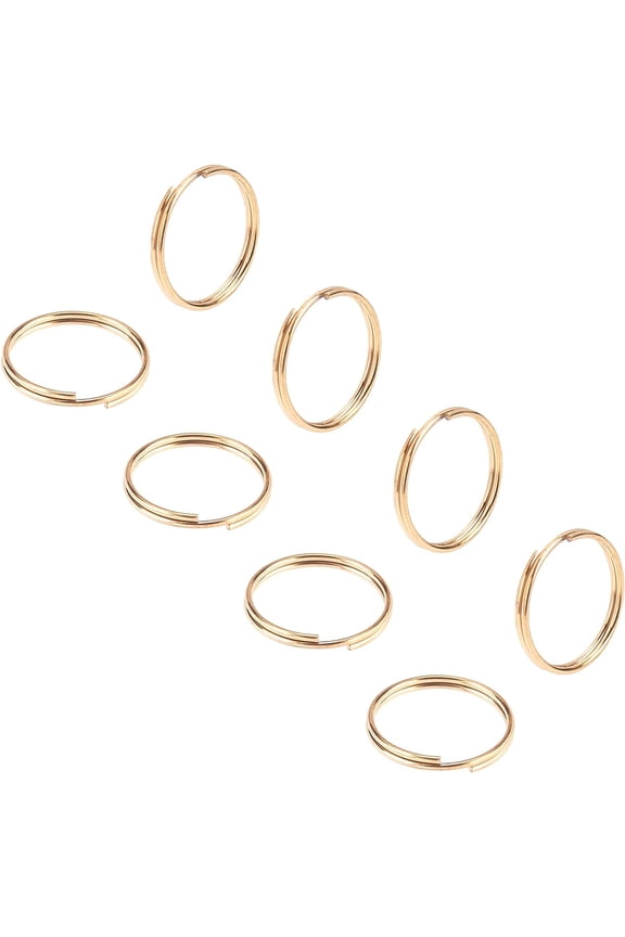 10pcs Stainless Steel Split Key Rings Golden Circle Rings Smooth Surface Hoop for Keyring Making 1.8x15x1.2mm diy
