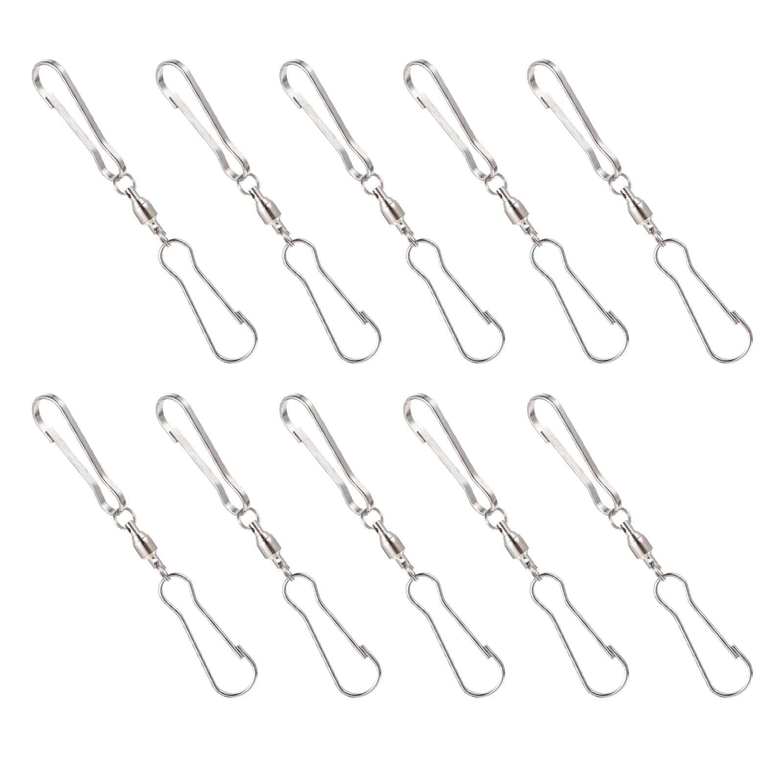 10pcs Stainless Steel Swivel Hooks Stainless Steel Dual Clip Swivels Wind Spinners Spiral