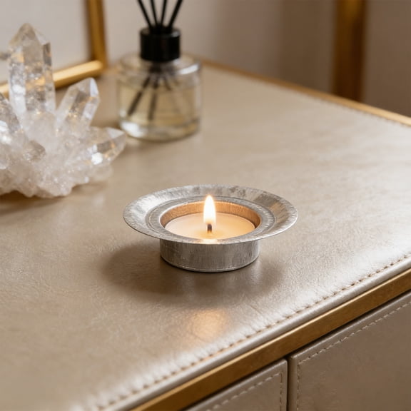 Set of 10 Stainless Steel Tea Light Candle Holder Inserts - Decorative Metal Lid Toppers for Jars, Metal Cups for Wax Candles