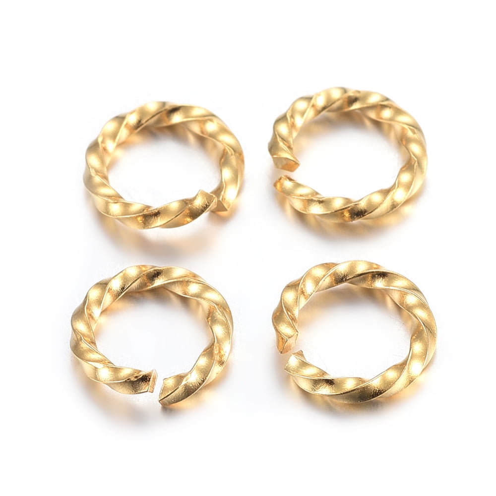 10pcs Stainless Steel Twisted Jump Rings Open Jump Rings Twisted Golden ...